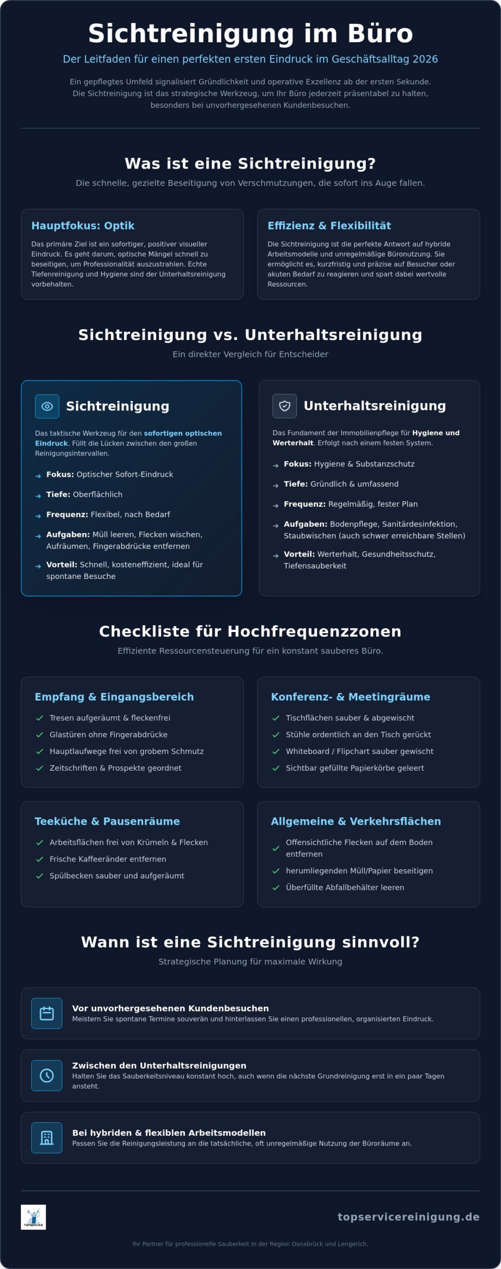 Sichtreinigung im Büro: Die ultimative Checkliste für den perfekten ersten Eindruck (2026)