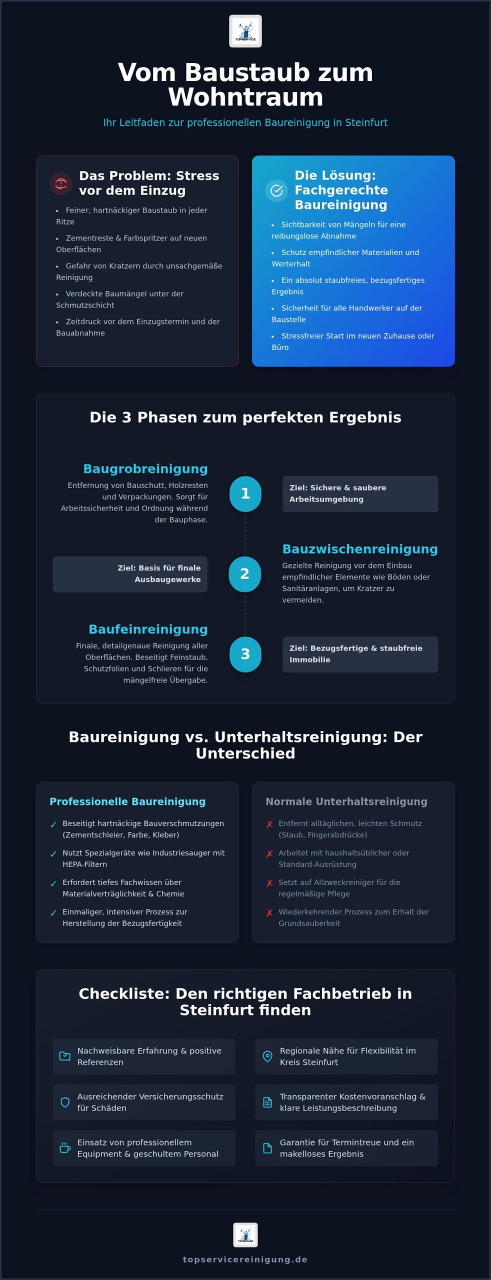 Baureinigung Steinfurt: Professionelle Sauberkeit vom Rohbau bis zur Übergabe