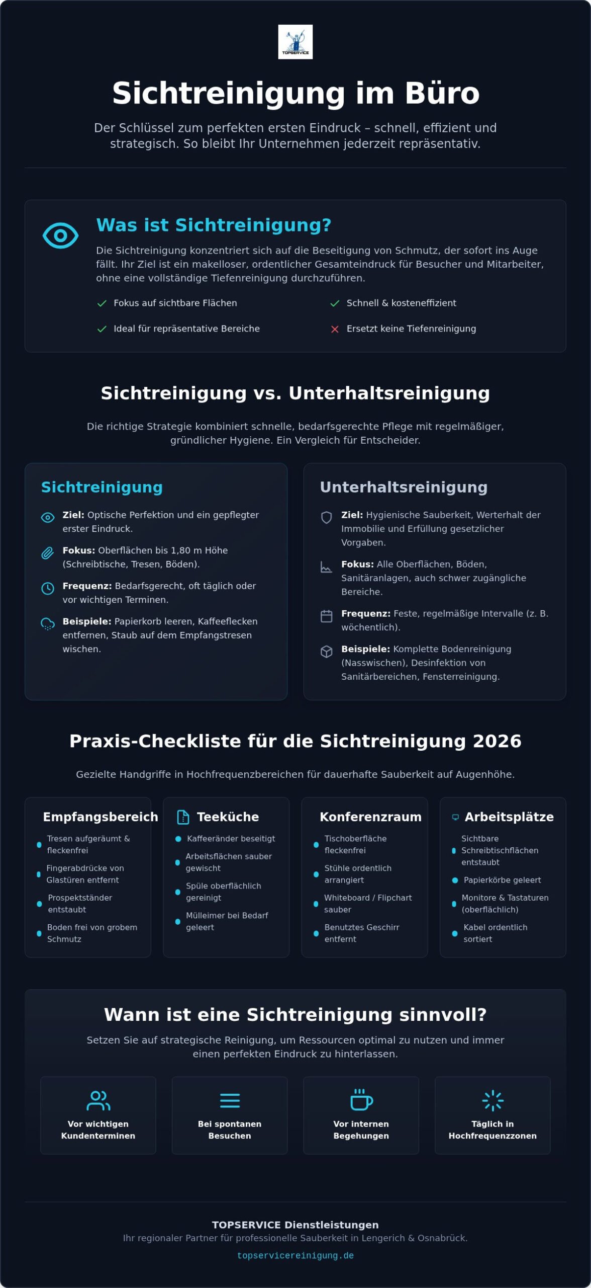 Sichtreinigung im Büro: Die ultimative Checkliste für den perfekten ersten Eindruck (2026)